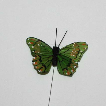 sommerfugl fjer mørkegrøn 6 cm