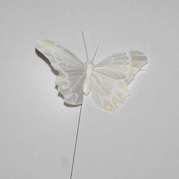 sommerfugl hvid fjer 10 cm