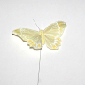 sommerfugl fjer sart gul 10 cm
