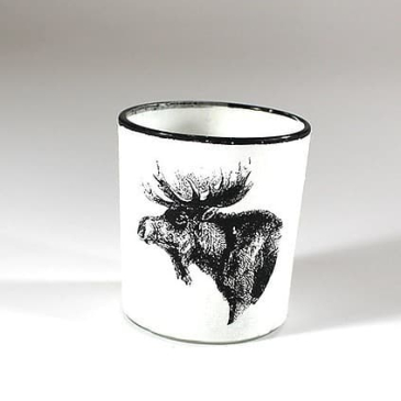 Lysglas med elg Ø 7 x 8 cm