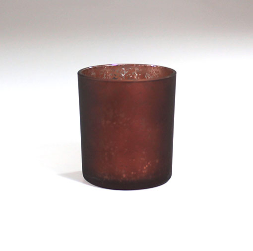 Fyrfadsglas - Centa - Brun m/sølv - Ø 7 x 8 cm