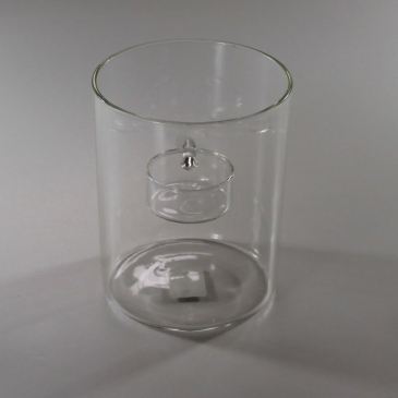glas med fyrfadsholder 16 cm