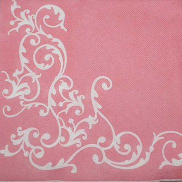 tekstilserviet pomp lyserød og hvid