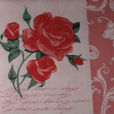tekstilserviet romantic rosa
