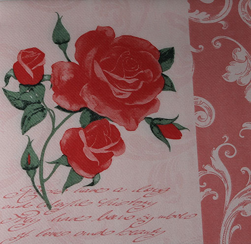 tekstilserviet romantic rosa