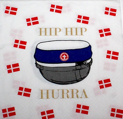 Serviet Blå student Hip Hip Hurra 33 cm x 33 cm 20 stk