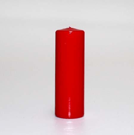 RESTSALG - Bloklys lak Rød Ø6 x H18 cm
