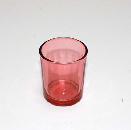 Fyrfadsglas - Koralrød - 5 x 6,5 cm