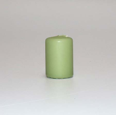 Bloklys - H 6 cm x Ø 4 cm -Olivengrøn