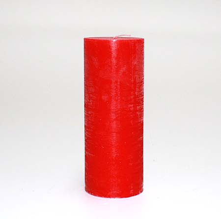 RESTSALG - Rustik bloklys Rød Ø7 x H18 cm