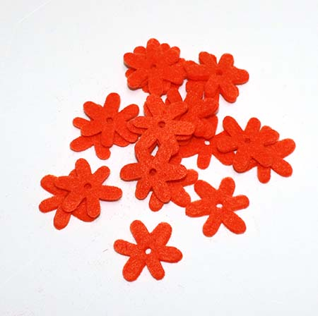 Filtblomster - Orange - 20 stk. - Ø 2 cm