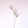 3 Hvide stjerner på pind - 20 cm