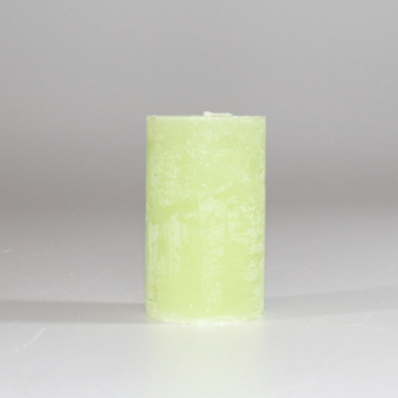 Rustik Bloklys - Lys støvet grøn Ø 6 cm x H 12,5 cm