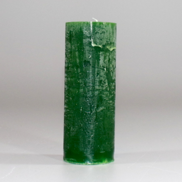 Rustik Bloklys - Flaskegrøn Ø 6 cm x H 16 cm