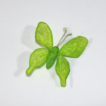 Sommerfugl - Lime Grøn - 11 x 8 cm