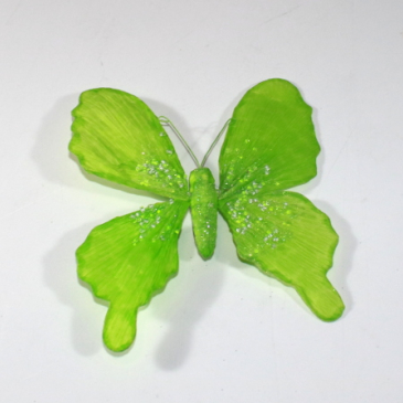 Sommerfugl - Lime Grøn - 17 x 15 cm