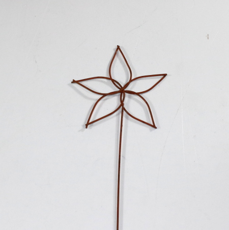 Billede af Blomst på jernpind Ø 11 cm x H 34 cm - 5 stk.