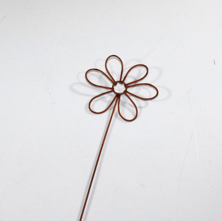 Se Blomst på jernpind Ø 8 cm x H 31 cm - 5 stk. hos Mystone