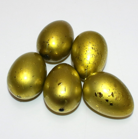 Æg med hul, Grøn - 5 stk - 3 cm x 6 cm
