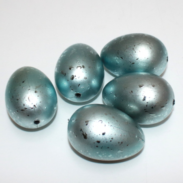 Æg med hul, Isblå - 5 stk - 3 cm x 6 cm
