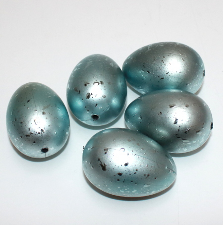 Billede af Æg med hul, Isblå - 5 stk - 3 cm x 6 cm