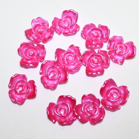 Billede af Blomst Rose Pearl - Ø 2 cm - 12 stk. - Pink