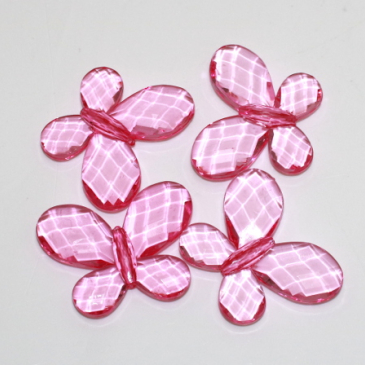 Sommerfugl acryl - Pink 4,5 cm - 4 stk.