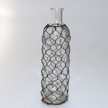 Glas Vase - Med trådnet - 25 cm
