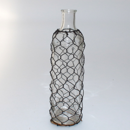 Flaskevase - Med trådnet - 25 cm