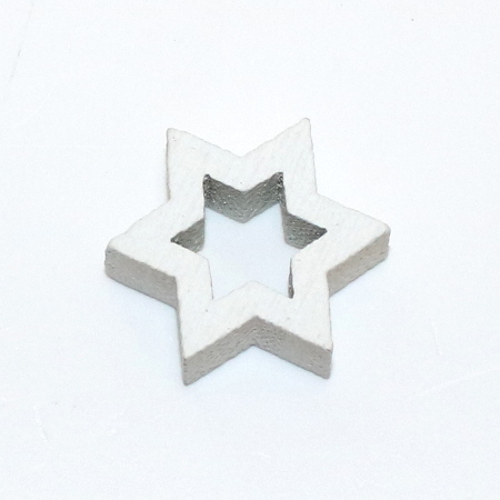 Træstjerne 3D - 3 cm - 1 stk. - Hvid
