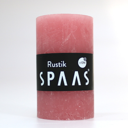Rustik bloklys Spaas Ø5 x H8 cm - Sart rosa (5411708157241)