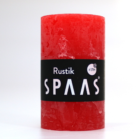 Rustik bloklys Spaas Ø5 x H8 cm - Rød (5411708134617)