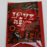 Tillykke kort A9 - Hjerte LOVE med glimmer - 7,5 x 11 cm