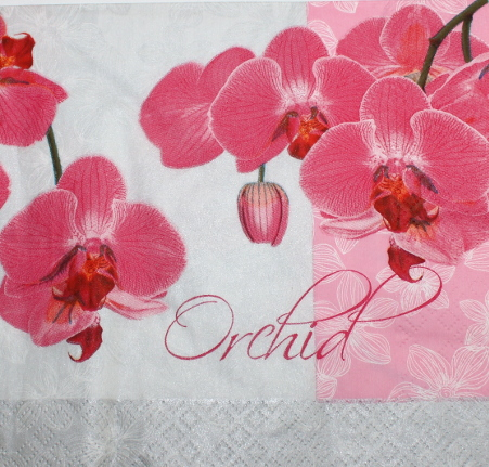 Frokost serviet 20 stk. - 33 x 33 cm - Romantisk orkide Pink