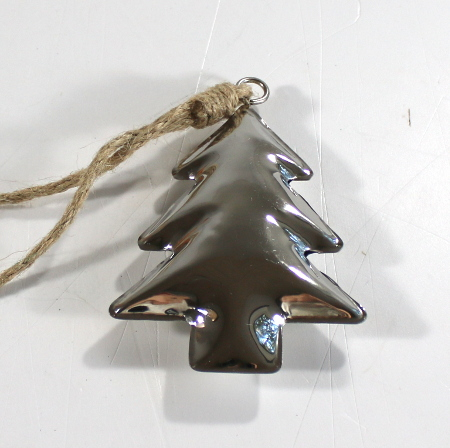 Sølv juleophæng - Juletræ - 11 cm