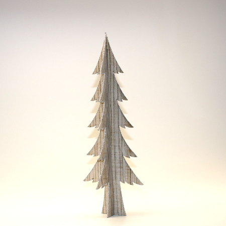 Juletræ saml selv - Naturfarvet med glimmer - 48 cm høj